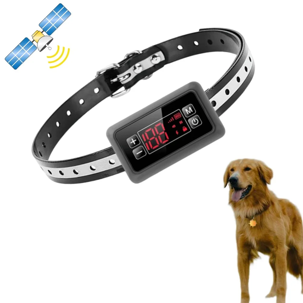 Outdoor Lawn Courtyard GPS Satellite Positioning Wireless Fence Dog Trainer Rechargeable Waterproof Collar