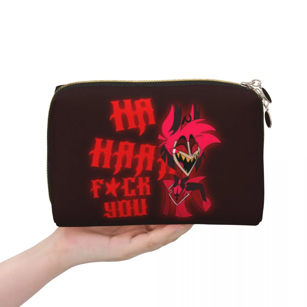 Hazbins Comedy Anime Alastor (4) Women Cosmetic Bags Travel Makeup Organizer Pouch Toiletry Storage Dopp Kit Case