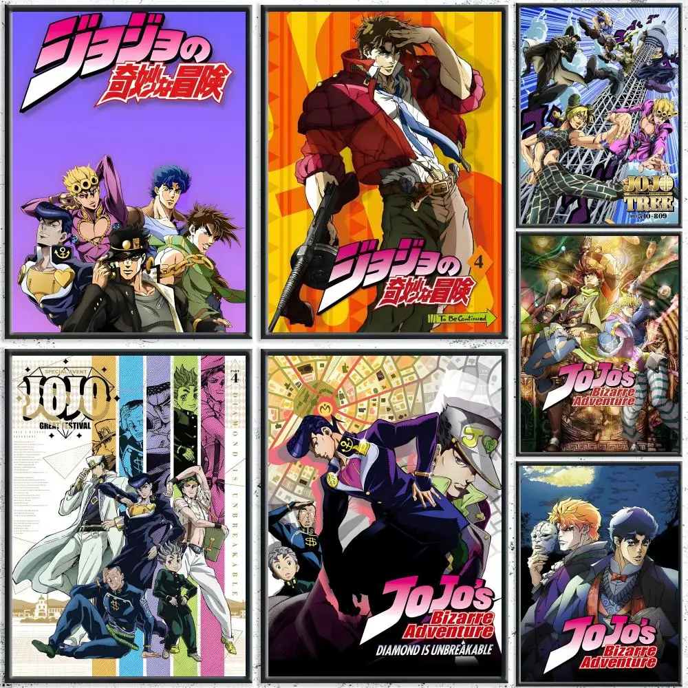 J-JoJo'sS B-BizarreS A-AdventureS Poster HD Waterproof Self-Adhesive Wall Art – Multi-Scene Use, Top Gift Pick