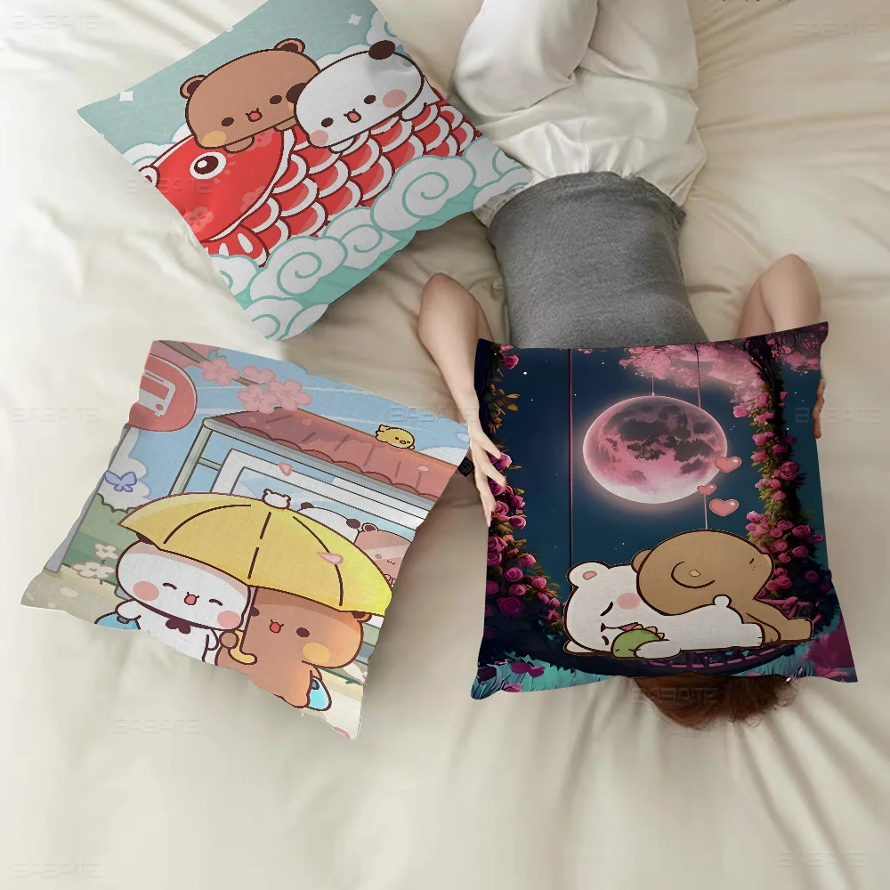 

BuBu DuDu Cartoon Vintage Pillow Cushion Cover Pillowcase Living Room Sofa Home Decor Customized