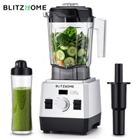 BlitzHome BH-207C Professional 1600W Countertop Blender 3 Programs Smoothie & Ice Crushing Blender 6-Leaf Blade with 2L Jar