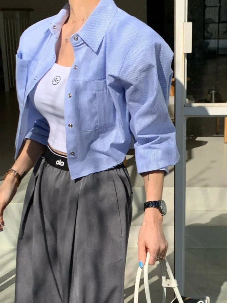 Or da donna in puro cotone Casual irt Double ket Autunno New Sle Loose Fit Design versatile Capispalla alla moda per vari...