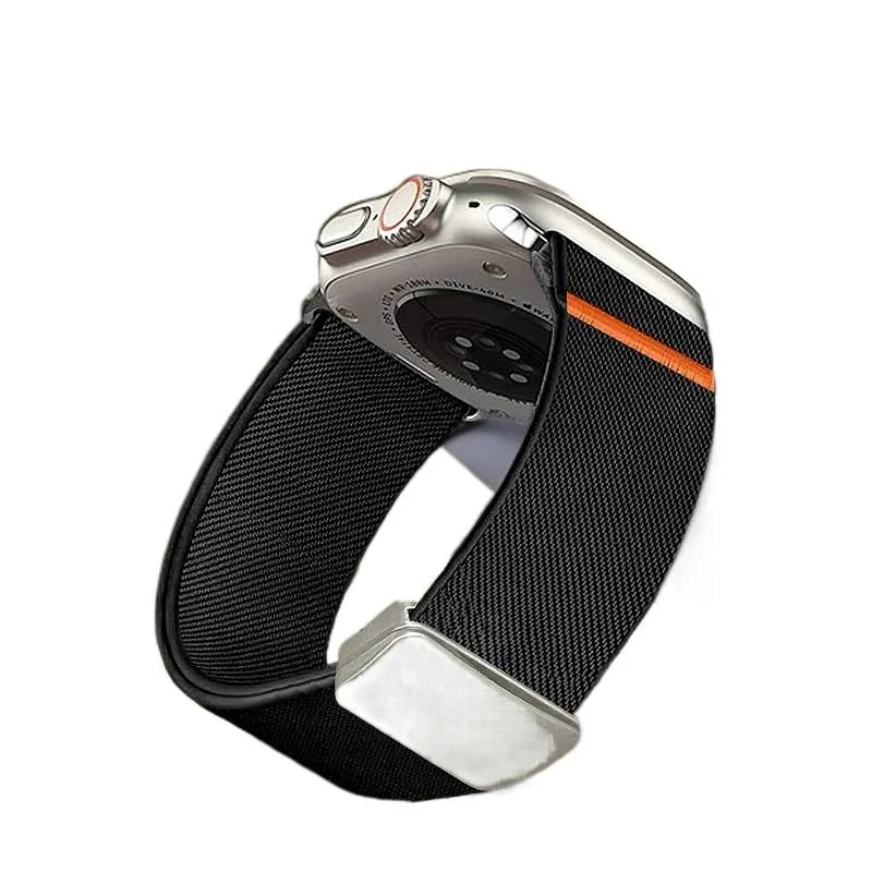 

Magnetic Strap Nylon Elastic Loop for Apple Watch Ultra Band 49mm 45 44 46 42 38 40 41mm Stretchy Wristband for Series10 9 8 7