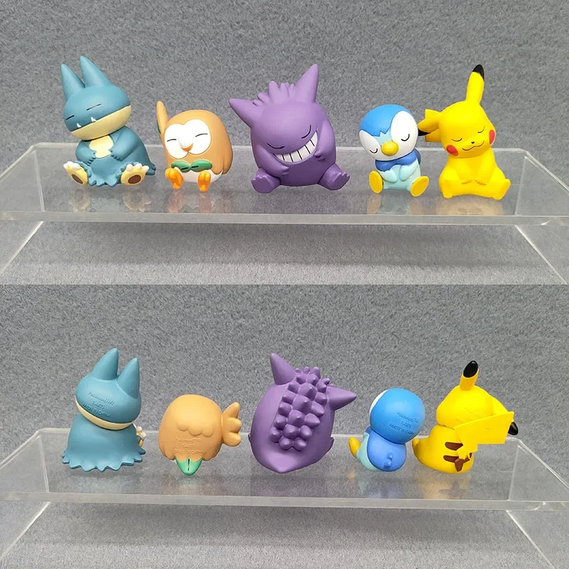 Pokemon Tilting Head Munchlax Gengar Pikachu Rowlet Piplup Blind Box Doll Gifts Toy Model Anime Figures Collect Ornaments