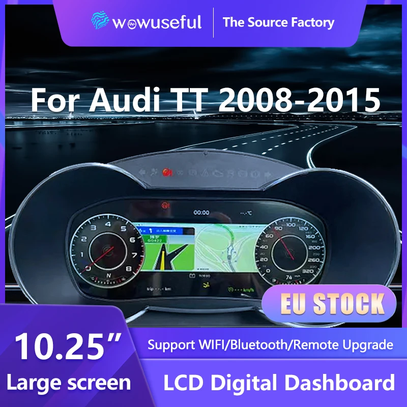 10.25'' Digital dashboard For Audi TT 2008-2015 Years LCD Dashboard Panel Speedometer Virtual Cockpit Instrument