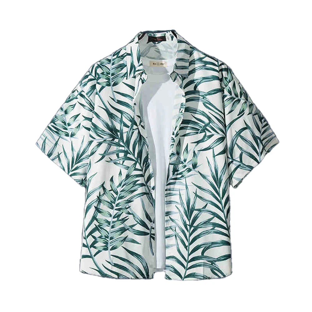 

Men's Hawaiian Flowers Coconut Tree Print Shirt Harajuku Summer O Neck Casual Shirt Oversized Street Retro Beach Floral Shirts
