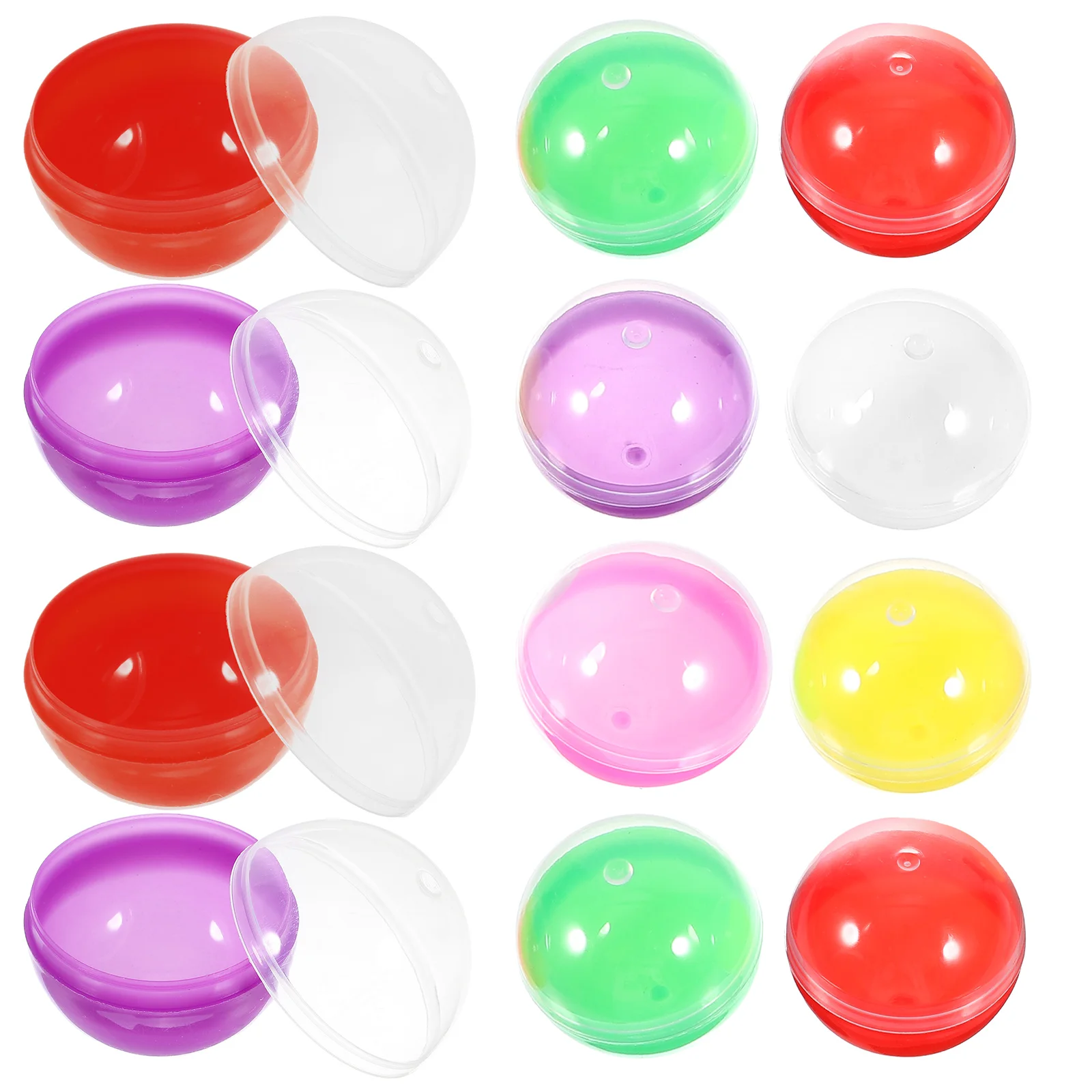 50 Pcs Gas Shell Chewing Gum Toys Empty Capsules Balls Fillable Easter Eggs Plastic Gumballs Machine Vending Round Baby