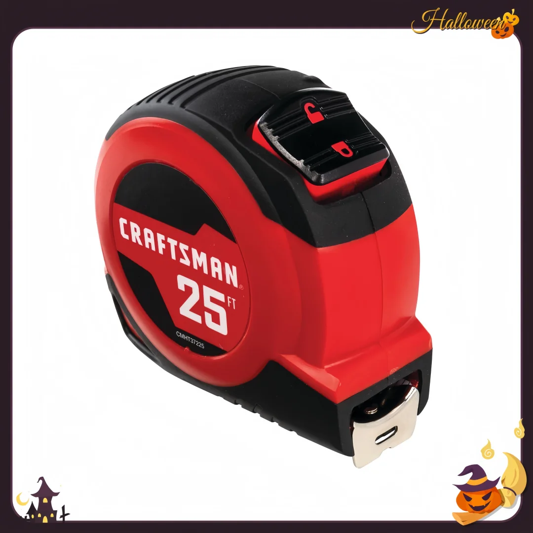 Meteran Pita Profesional 25 Kaki dengan Pengunci Otomatis dan Fraksi - Untuk Tukang Bangunan & Tukang Kayu