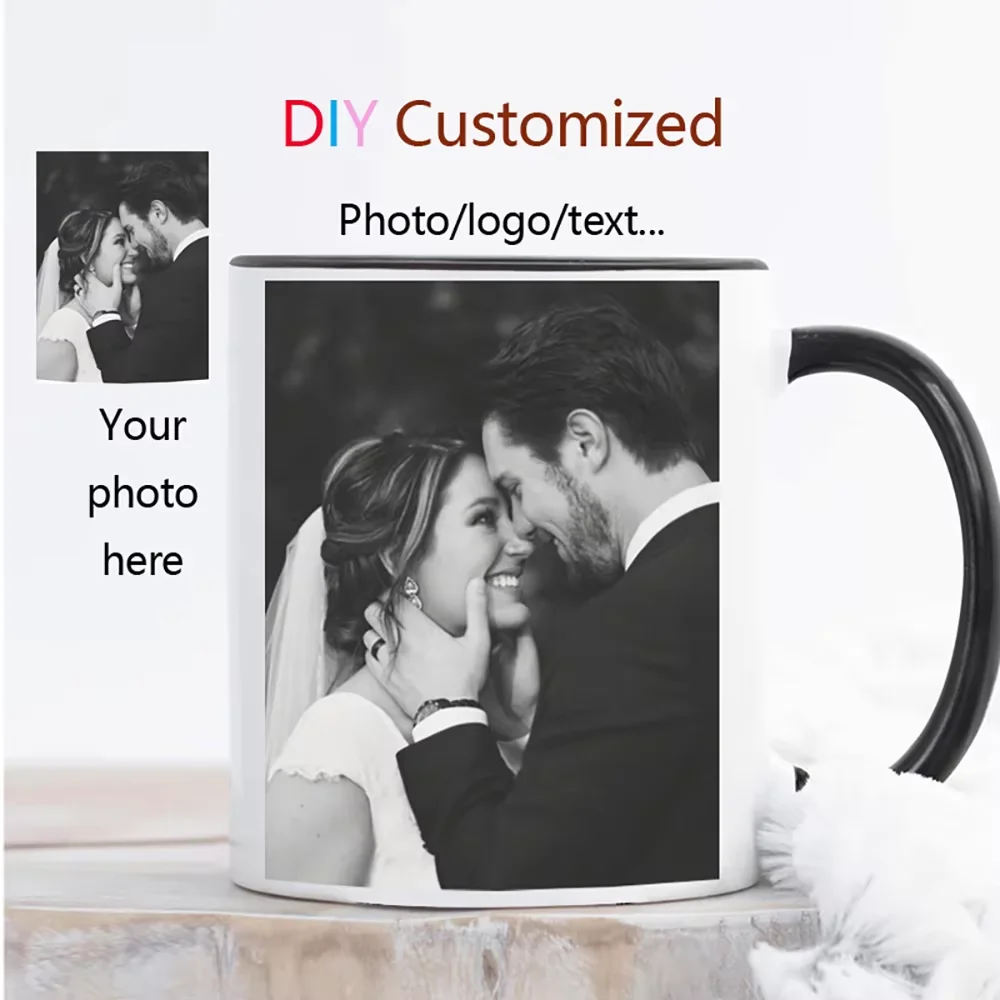 Personalised Your Photo Mug, Custom NAME IMAGE TEXT Cup,Customize Coffee Mugs, Tea Cups, Mothers day, Wedding Surprised gift