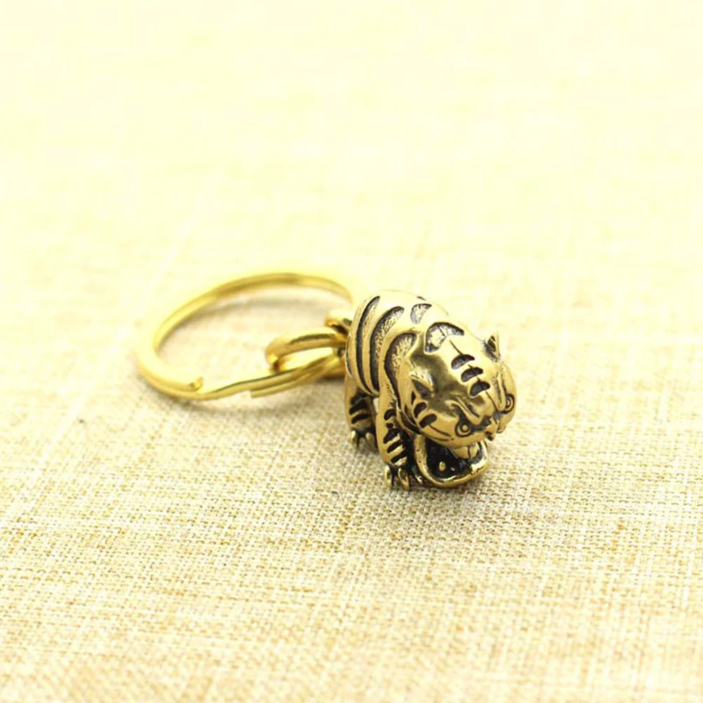 

Brass Tiger Pendant Keychain Mini Hanging Decor Fashion Charm Lightweight Portable Creative Design Special Bag for Keys