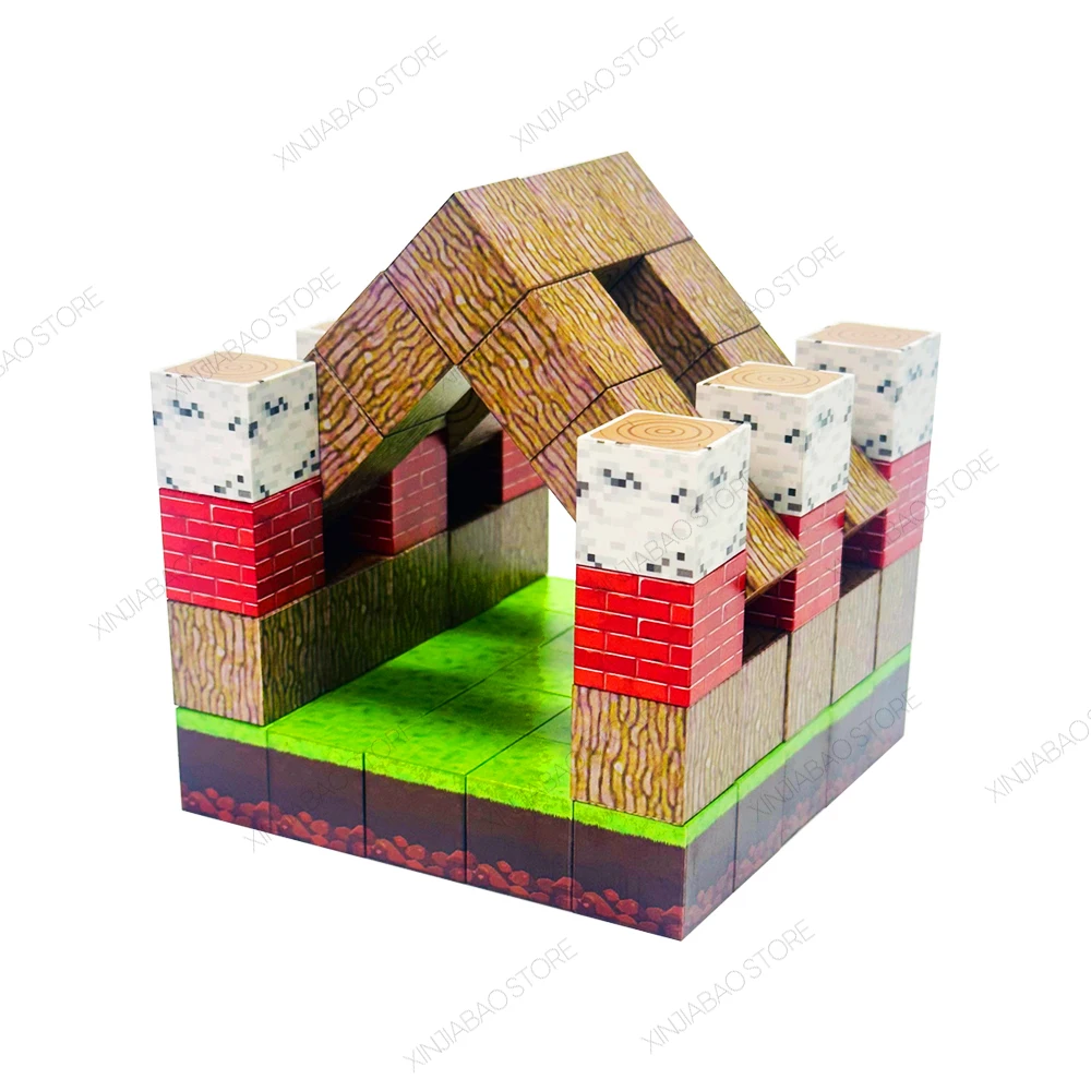 100pcs Magnetic Blocks Magnet Cubes Toys Stacking Forest World Set Stem Montessori Sensory Toys For Kids