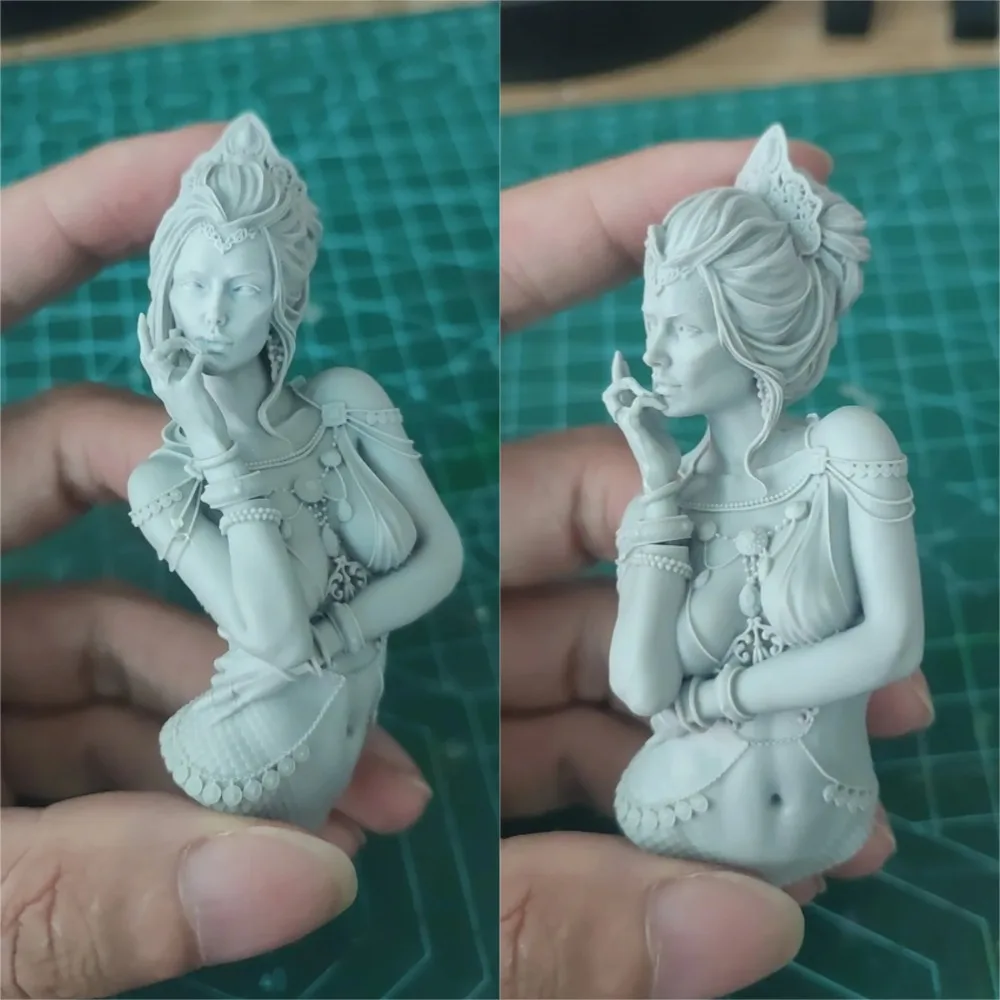 1/10 Goddess Bust Model Resin White Model Soldier Figurines DIY Coloring and Self-assembly Miniatures Birthday Gifts Toys