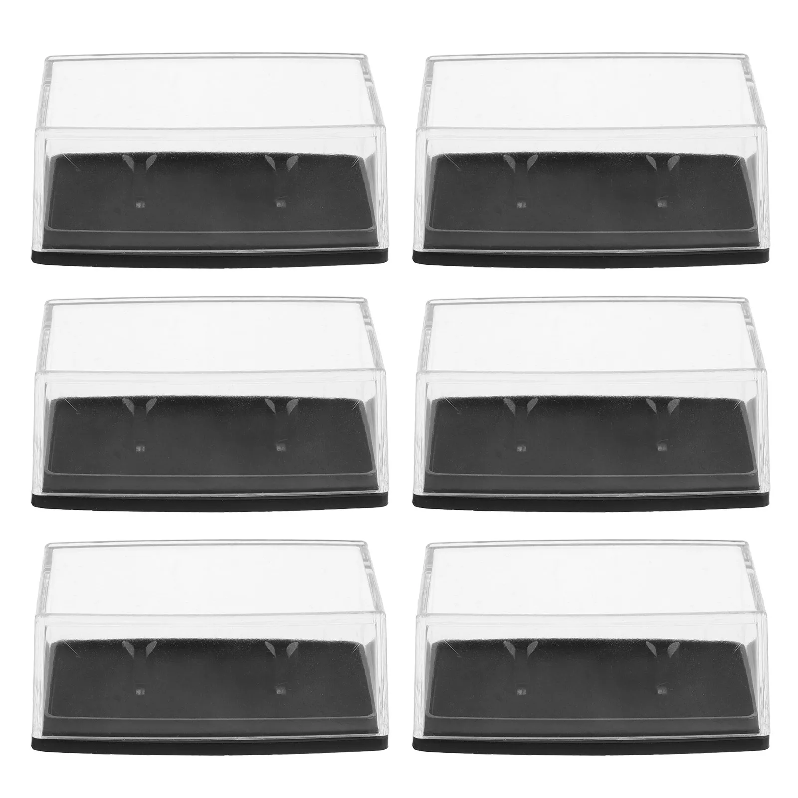 6 قطعة صندوق أزرار أكمام للرجال واضح عرض المجوهرات متعدد الوظائف المحمولة المنظم السفر تخزين حلقة حامل