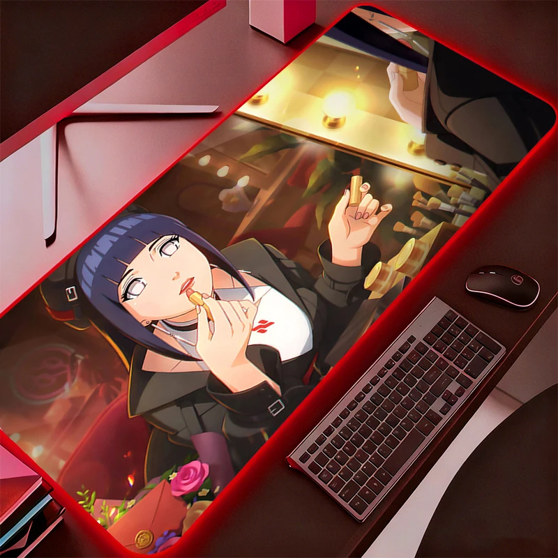 

LED Mouse Pad Naruto Gamer Large XXL Tablet Varmilo Keyboard Carpet Backlight Gaming Accessories RGB Mousepad Durable