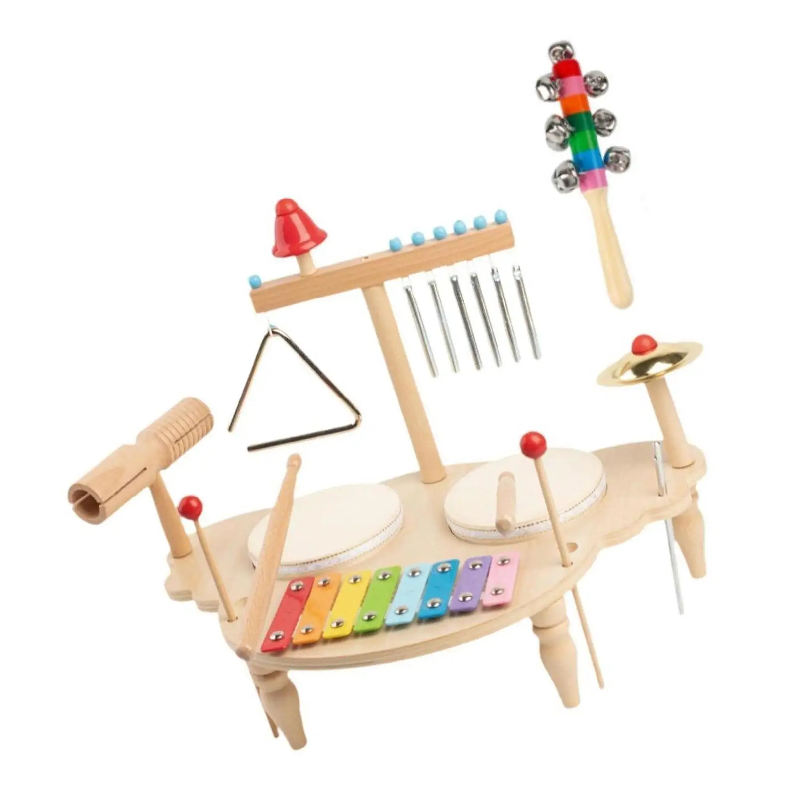 Juego de batería de xilófono, platillos, instrumentos de percusión para niños pequeños, regalos navideños