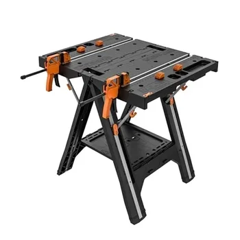 Heavy Duty Multifunctional Folding Workbench with Motor Stainless Steel Top Portable Foldable Work Table for Garage Workshop