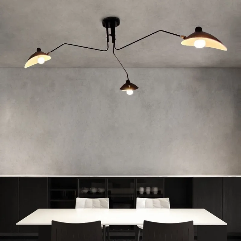 

Nordic Led Ceiling Lamp Spider Mouille Fishing Chandeliers for Living Room Bedroom Hanging Luminaire Black Induetrial E27 Lights