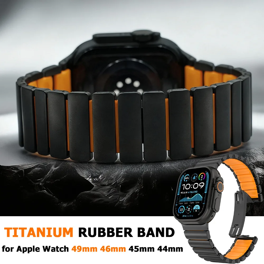 

Титановый ремешок для Apple Watch Ultra 3 2 49 мм серии 11 10 46 мм 45 мм 44 мм Ремешок с застежкой-бабочкой для Iwatch 9 8 7 6 5 4 Se3 2025