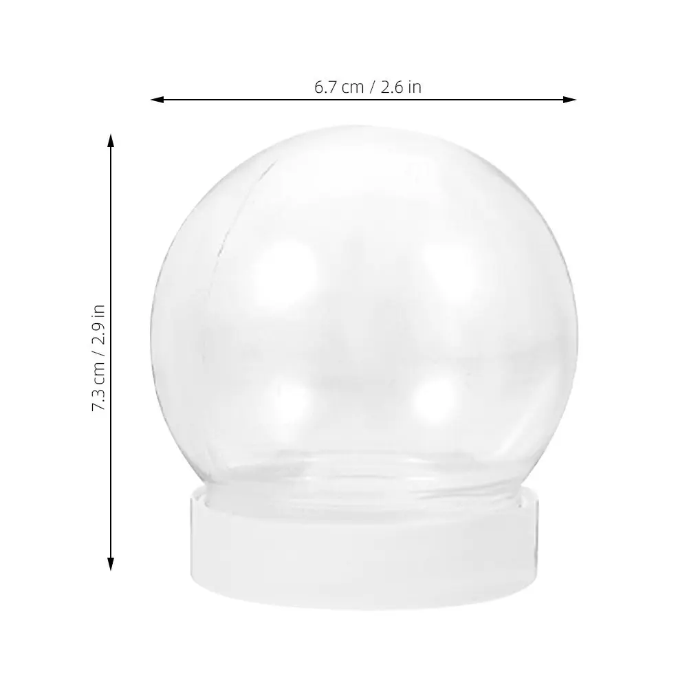 Xmas DIY Snow Globe Christmas Decorations Compact Plastic Water Globes Baubles White Clear Crafts
