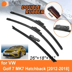 Double Rubber Car Wiper Blades for VW Golf 7 MK7 2012-2018 Front Rear Blades Accessories 2012 2013 2014 2015 2016 2017 2018