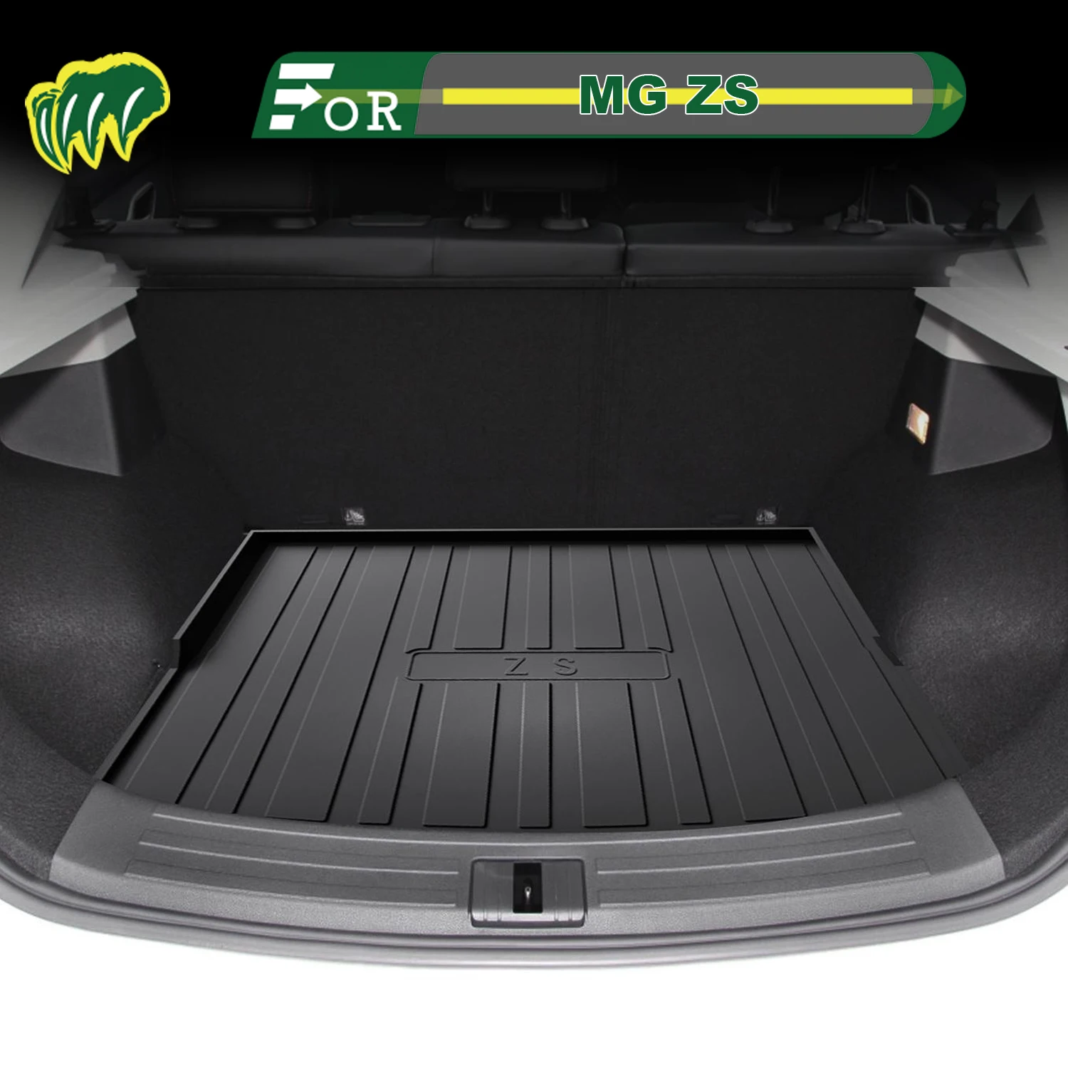 

For MG ZS 2017-2025 TPE Custom Fit Car Trunk Mat All Season Cargo Mat 3D Shaped Trunk Liner Chair-back Protection Mat