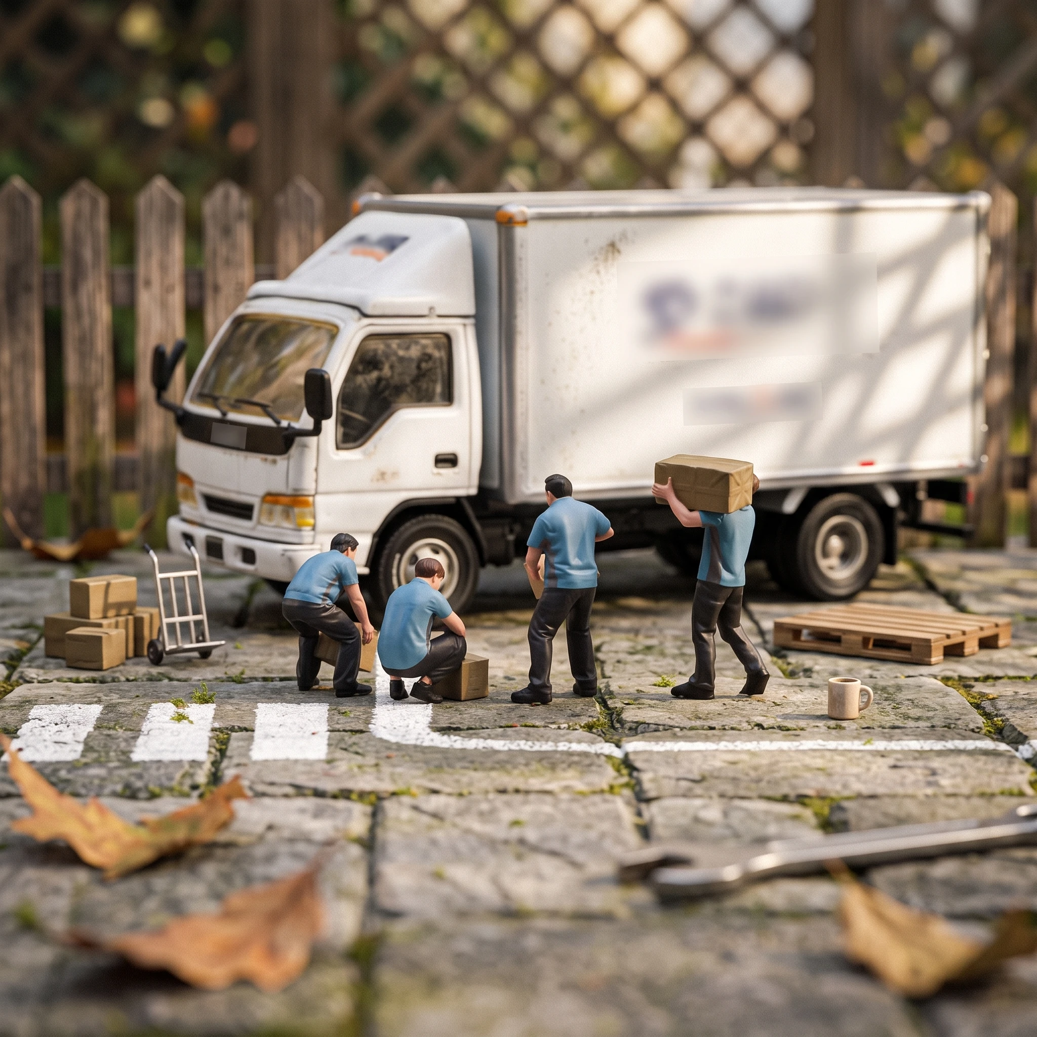 4 Pieces Logistics Worker Figurines Realistic Miniature People with Boxes Scale Figure Detailed Figurine Decorative for Modelers