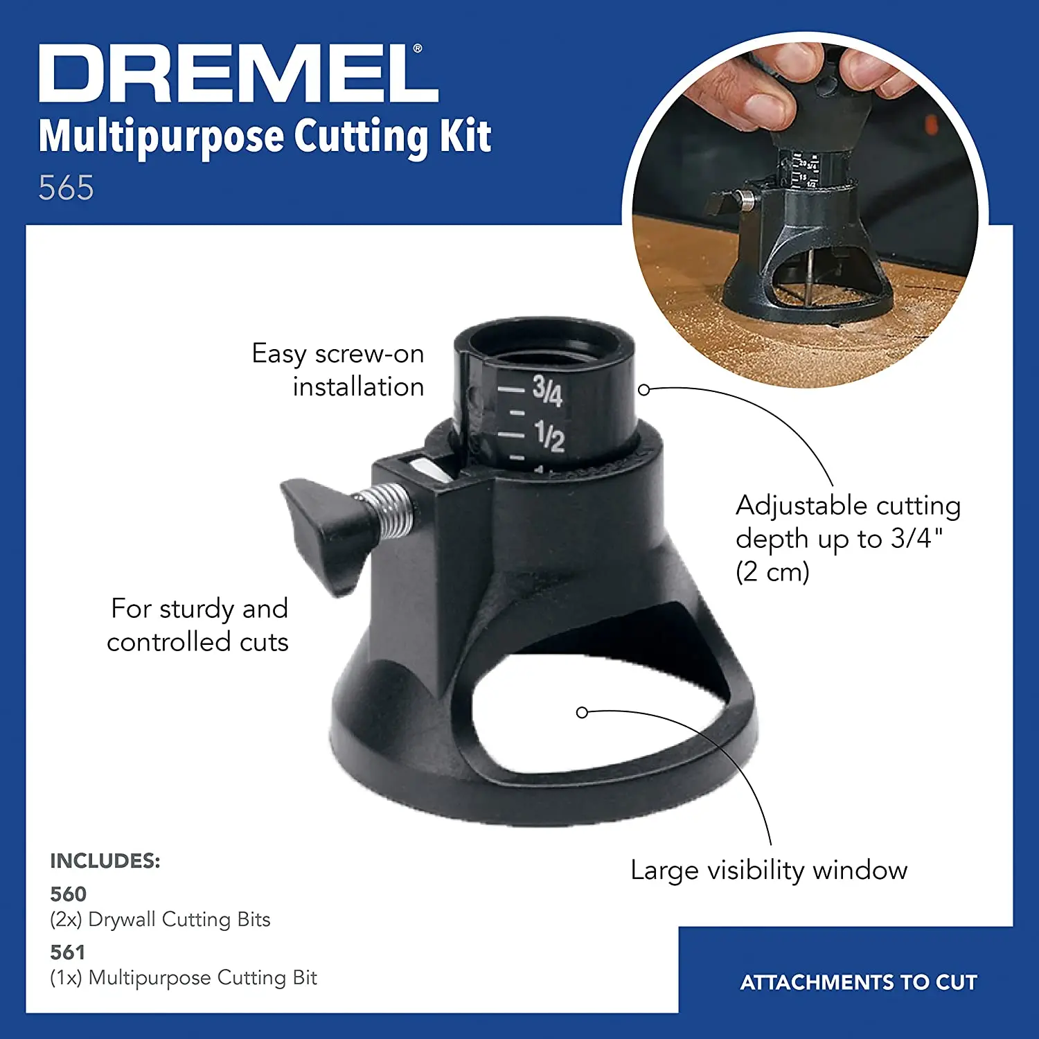 Imagem -02 - Kit de Corte Multiusos Dremel 565 para Corte de Precisão para Ferramentas Dremel 100 200 3000 4000 8220 8240 8250 8260