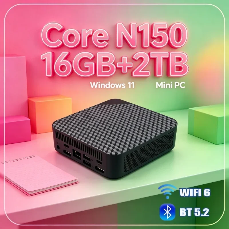 Intel Core N150 Mini PC High‑Performance 32GB RAM 1TB 2TB SSD WiFi6 BT5.2 4K 60Hz HD Gaming Office Study PC, steady‑output