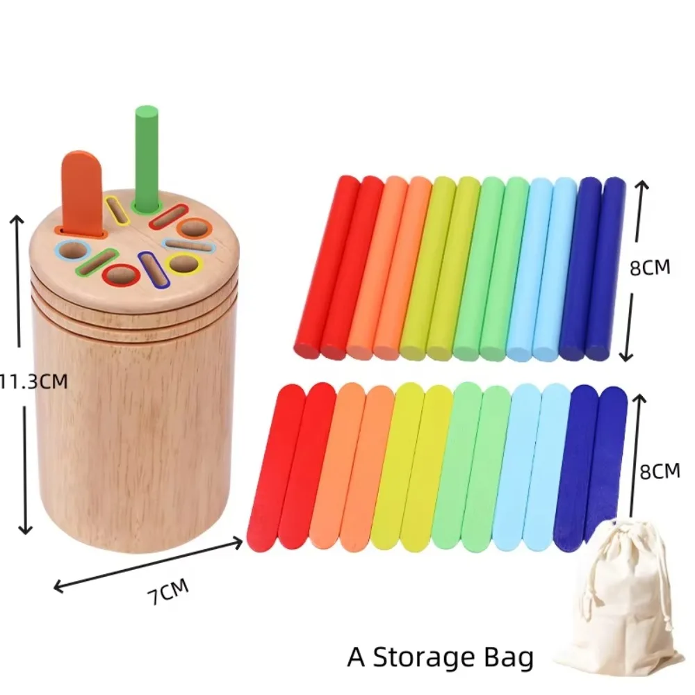 

Montessori Color Sorting Toys Wooden Cognitive Training Shape Matching Toys Early Educational Safe Count Puzzle Game Toy Travel