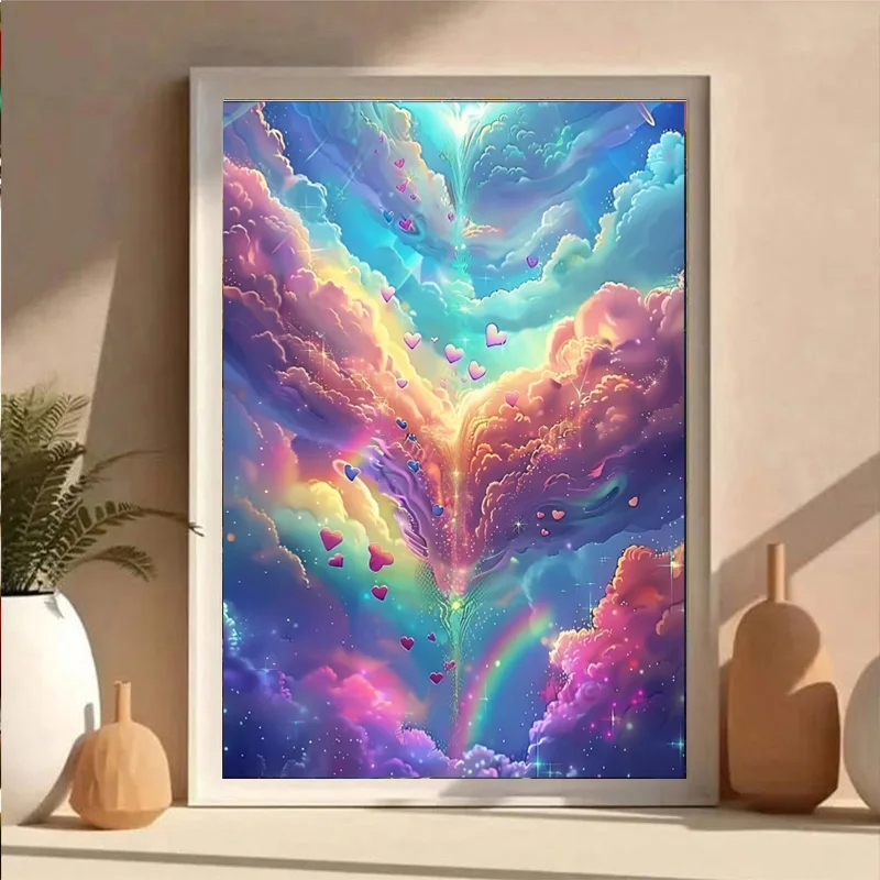 AB Diamond DIY Diamond Painting Set, featuring a colorful auspicious cloud pattern, is an ideal choice for adults and beginners.