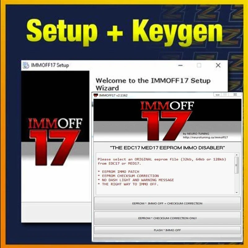 IMMOFF17 Software IMMO OFF 17 Activate Version EDC17 MED 17 Immo Off Ecu EEPROM IMMO PATCH Checksum Correction To IMMO OFF Flash