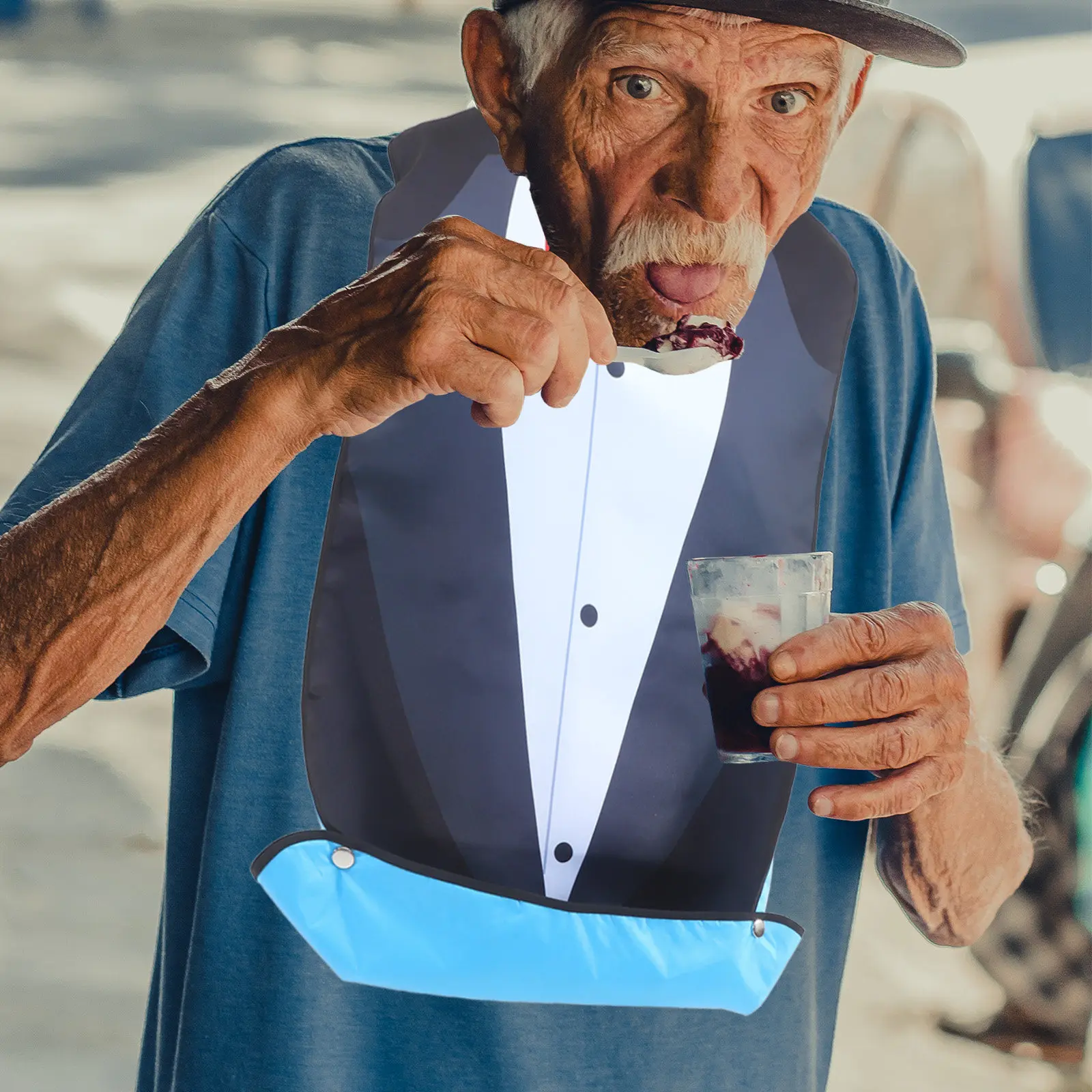 

Нагрудник для взрослых и пожилых людей с регулируемой застежкой на шее, многоразовый, моющийся, маслоотталкивающий, длинный нагрудник, подарок на День отца