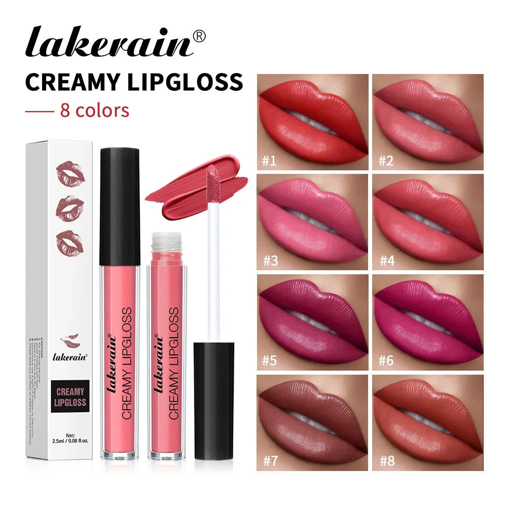 Lakerain 8-color Matte Lip Glaze Waterproof Durable Makeup Non-stick Cup Cream Mist Lip Gloss Lip Glaze Makeup