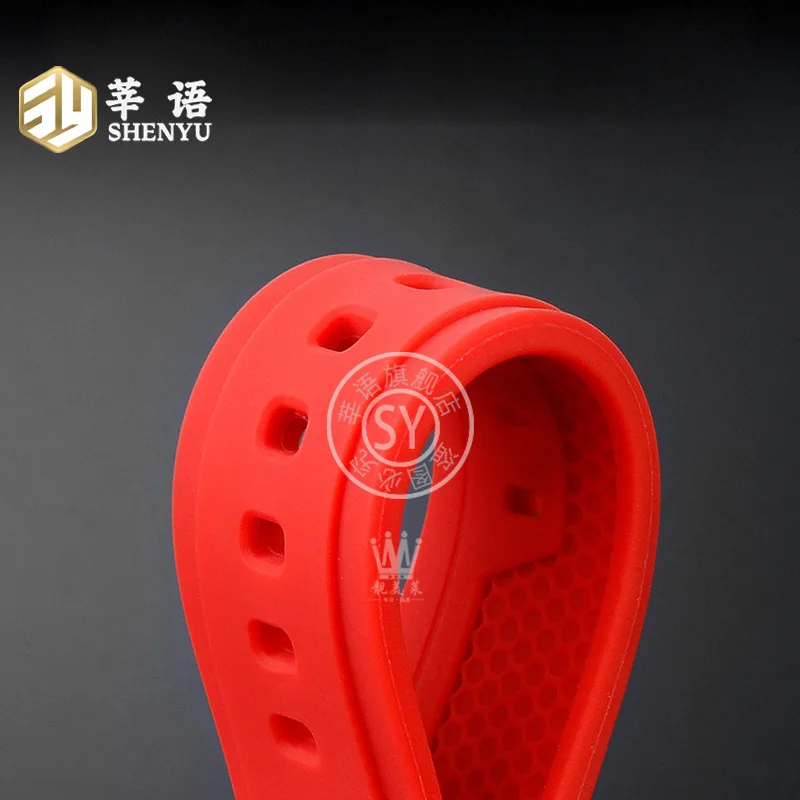 Shenyu-Pulseira de relógio entalhado para série CASIO PROTREK PRG-240/T PRG-130Y, pulseira de silicone impermeável e impermeável