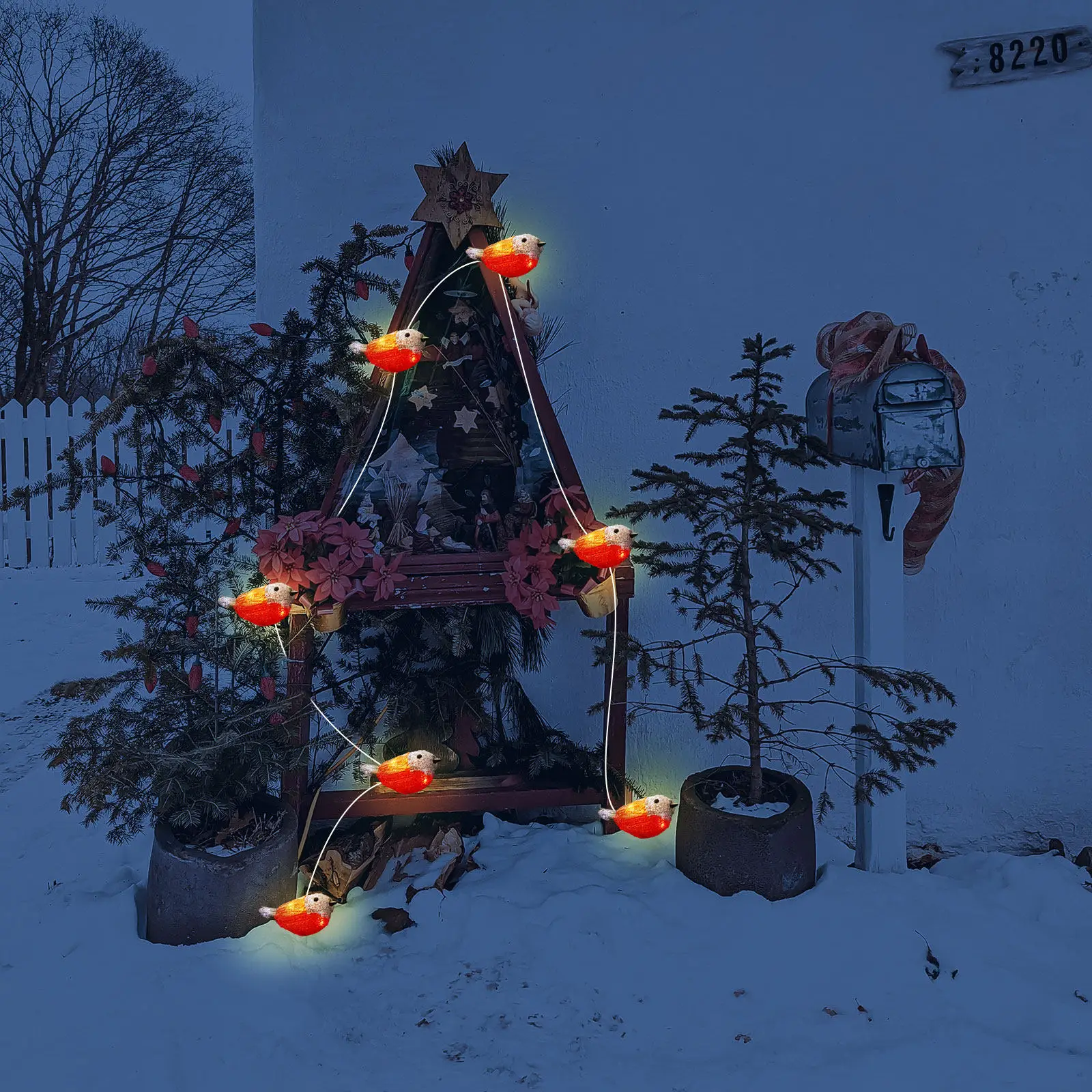 

Светодиодные гирлянды на солнечных батареях в форме птиц для улицы, сада, балкона, декоративные светильники с фотоэлектрическим датчиком, автоматическое ночное освещение