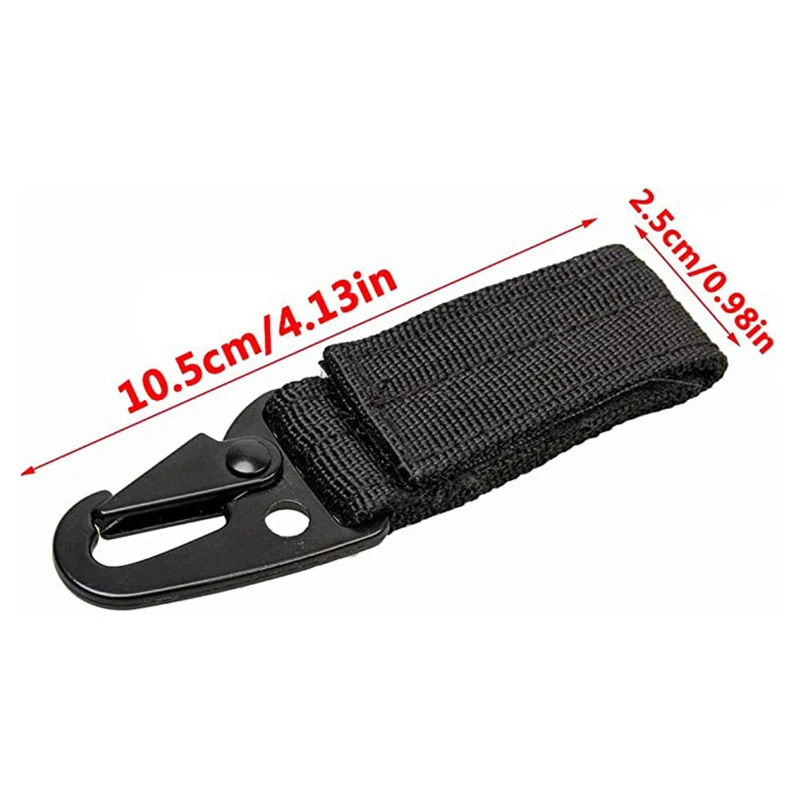 Military Tactical Hanging Key Hook Clip Clamp Buckle Nylon Webbing Molle Belt Carabiner Outdoor Strap Climbing Accessories