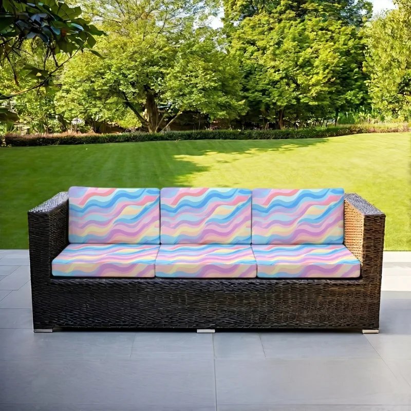 Geometric Elastic Outdoor General Sofa Cushion Cover Garden Courtyard Sofa Anti-dirty Slipcover Protective Cover (No Filling)