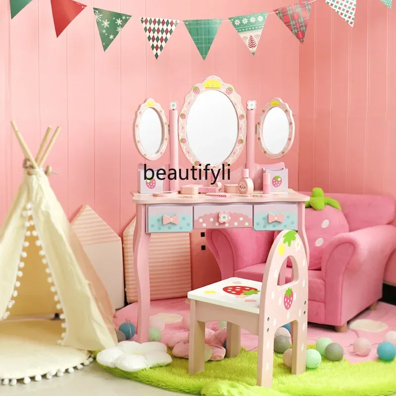 Children's baby dresser little girl princess girl playhouse toy makeup table simulation doll home set