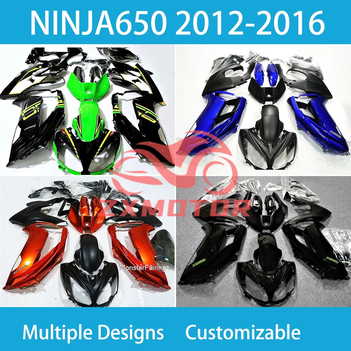 For Ninja 650 2012 2013 2014 2015 2016 Aftermarket Parts Fairings ER-6F 12-16 Motorcycle Bodywork Fairing Kit Fit