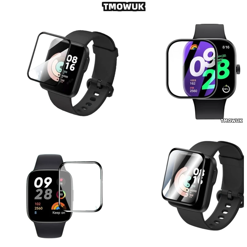 

For Xiaomi Redmi Watch 2 3 4 5 MOVE Lite Active, Full Cover Screen Protector, Anti-Scratch PMMA