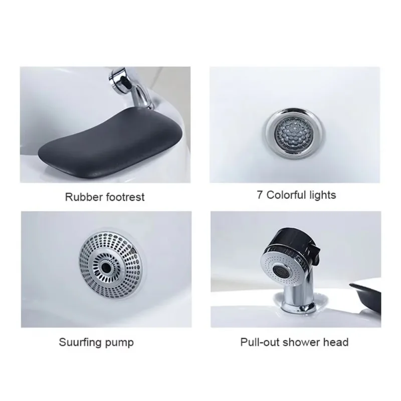 Beauty and Nail Salon Electric Whirlpool Ductless Jet Foot Spa Sink Salon Pedicure Bath