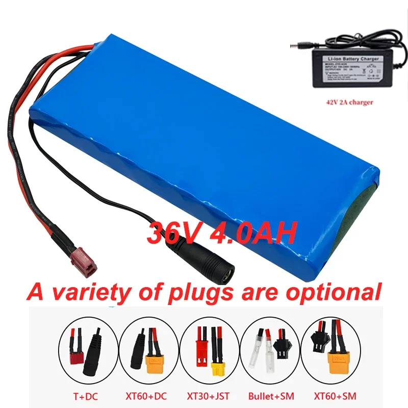 10S1P 36V 4000mah Battery Pack 4Ah 18650 Lithium Li-ion Rechargeable Batteries Ebike Electric Car Bicycle Scooter 20A BMS 500W