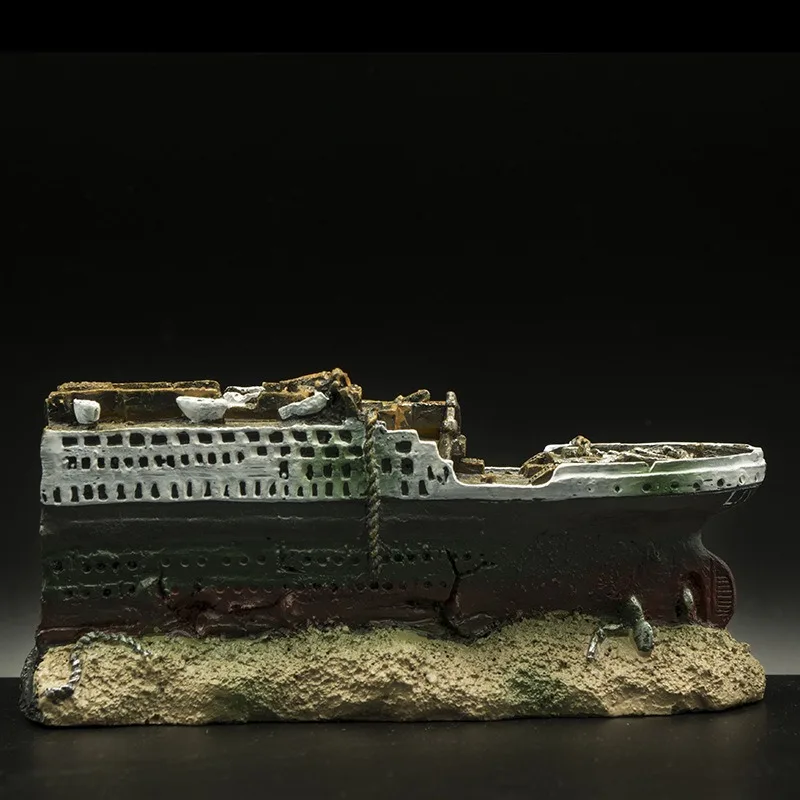 Fish Tank Landscaping Wreckage Ship Simulated Shipwreck Ornaments Fish Shrimp Hideout