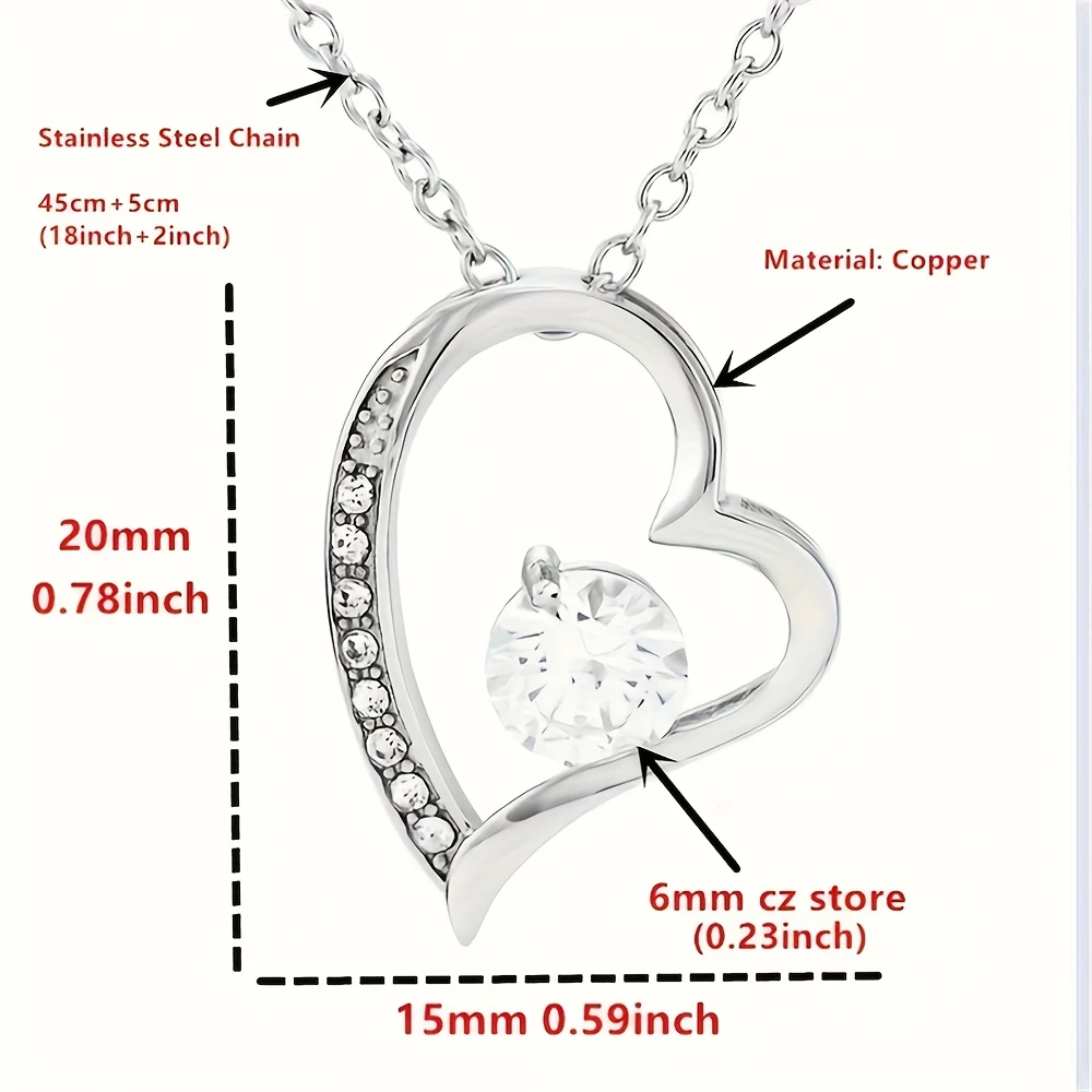 Gift for My Bonus Daughter - Necklace with Heart Pendant And Poem Card in a Beautiful Box-Plated for Step Moms, Birthday Gift