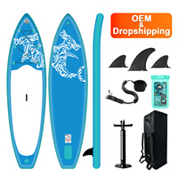 FUNWATER Dropshipping OEM Wholesale Blue Stand Up Paddle Board Surfboard Inflatable Sup Supboard Wakeboard Watersports Fanatics