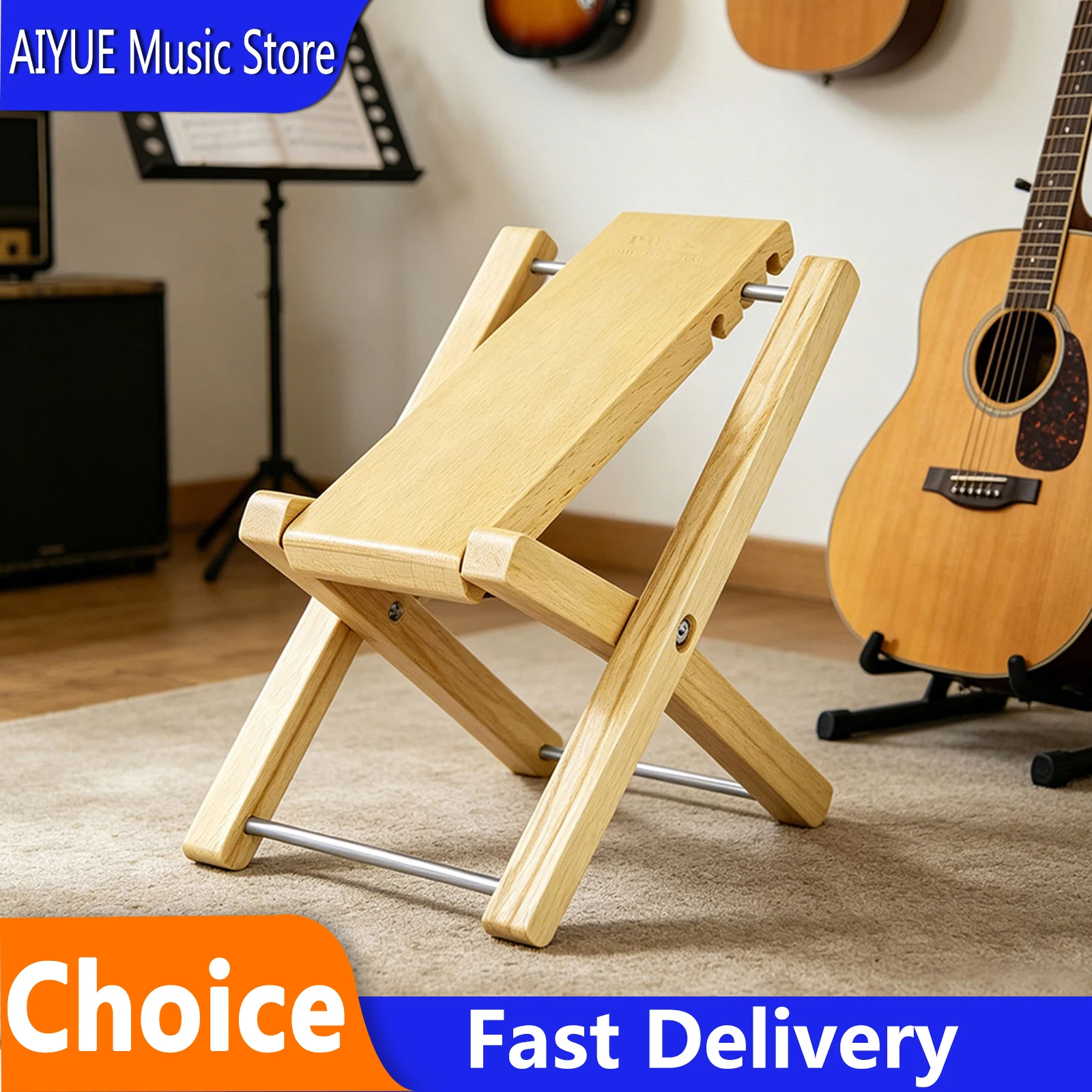 

IRIN Wooden Guitar Footrest 3 Adjustable Height Folding Guitar Foot Stool Pedal Footboard For PerformMA-39A Guitar Accessories