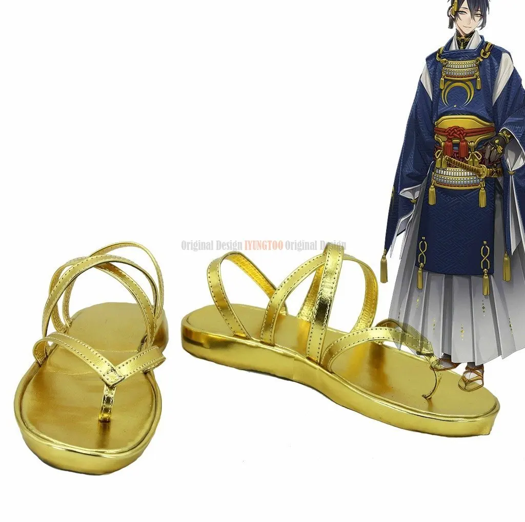 

Mikazuki Munechika Shoes Cosplay Touken Ranbu Online Game Mikazuki Munechika Cosplay Shoes Golden Boots Custom Made