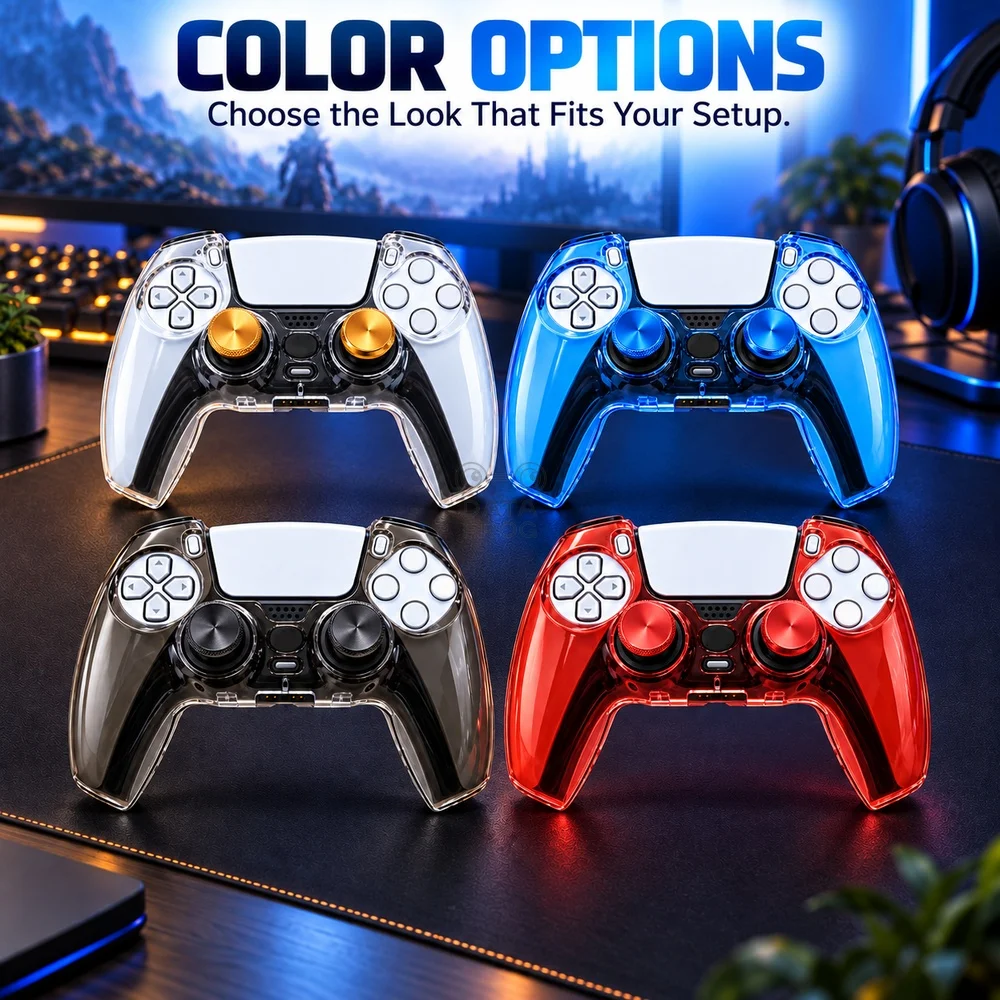 DATA FROG Protective Shell Option Metal Joystick Caps Compatible with PlayStation 5 PS5 Controller Accessories Setup