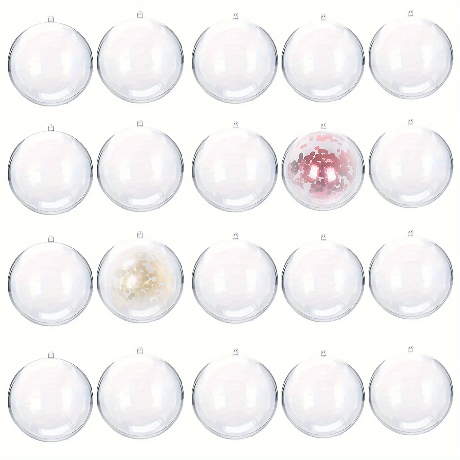 20pcs Clear Fillable Plastic Decorative Balls, 2.75inch/70mm DIY Christmas Tree Decoration Balls for Christmas Party Home Decor