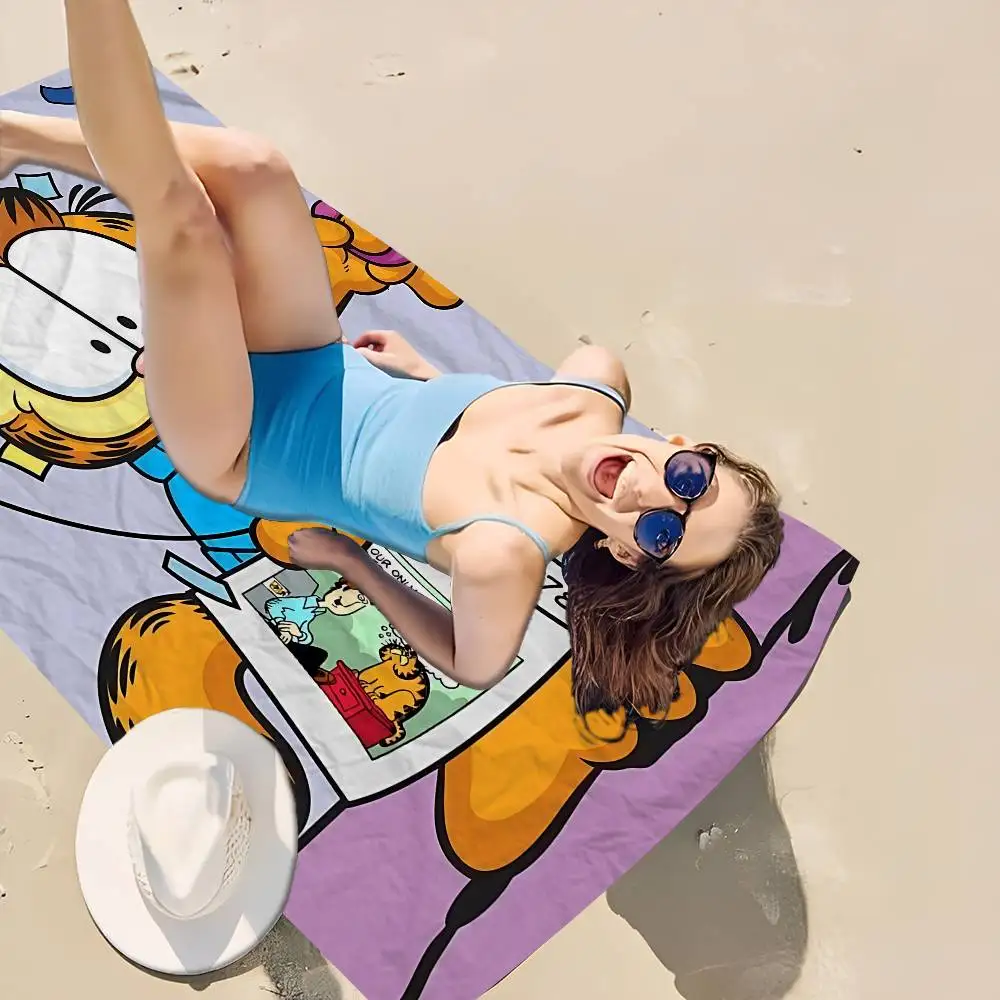 The G-Garfield-Movie Beach Towel Colorful Bath Towels for Girl Microfiber Quick Dry Custom Sand Free Beach Yoga Spa Gym Pool